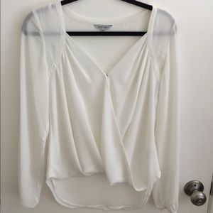 Naked Zebra White long sleeve Blouse, Size M